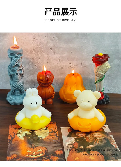 1pc Bear/Rabbit Shape Aromatherapy Candle Romantic Scented Candle Cute Valentine's Day Gift Ornament Photo Props Home Decoration