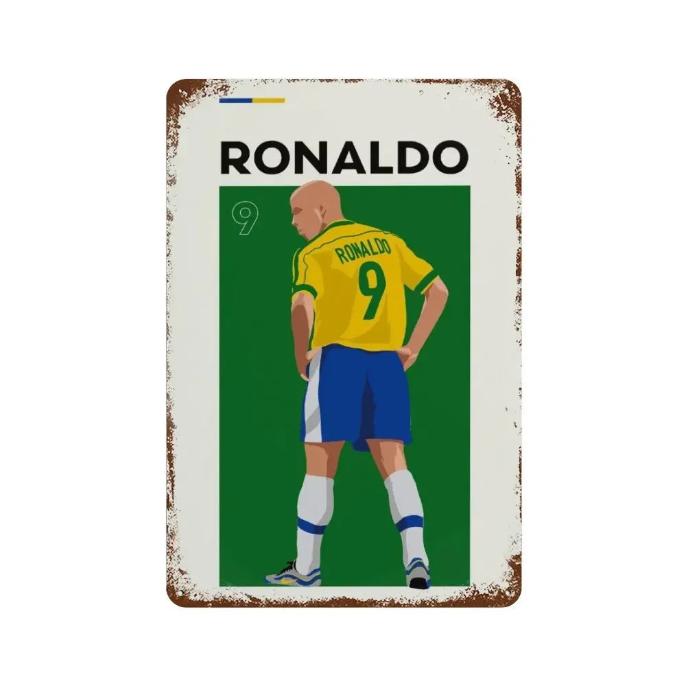 World Football Celebrity Poster Me-ssi Metal Tin Sign Wall Art  Plaque for Teenagers Club Room Home Decor Gift Bar Sport Lovers