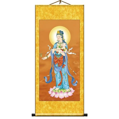 Retro fabric paintings, wealth attraction, treasure hanging paintings, home and office feng shui decorations, auspicious gifts