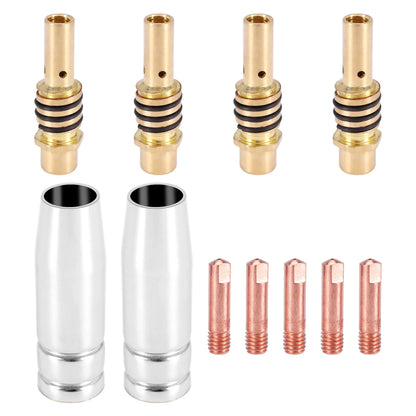 11Pcs/Set Mig Welding Nozzle Welder Torch Nozzles Holder Contact Tips 0.040 Inch Gas Diffuser Set For Torches