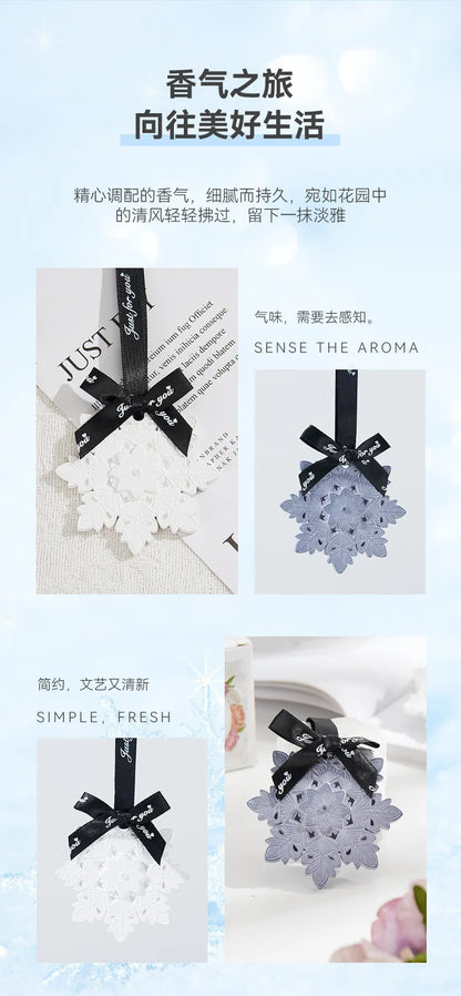 1pc Car Fragrance Snow Aromatherapy Wax Tablets Room Scenting Car Solid Plaster Scent Gypsum Hangings Wardrobe Fragrance