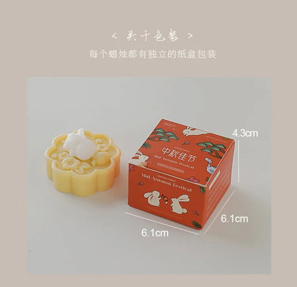 1pc Cute Rabbit Mooncake Osmanthus Scented Candle for Middle Autumn Festival Gift for Relaxation and Celebration Holiday Present