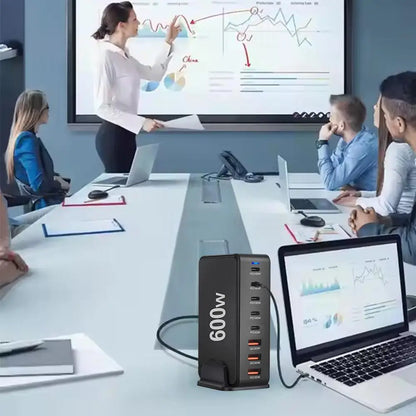 6000W GaN Charger Desktop 8-Port USB Charger Station Quick Charge 3.0 Type C PD for iPhone15 14 13 for Laptop Table