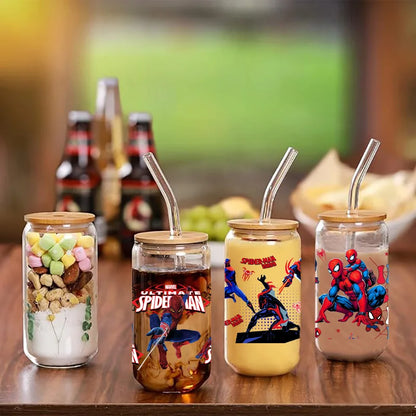 Miniso Spider-Man Easy peel waterproof DIY Decals 3D transfers uvdtf crystal stickers 16oz uv dtf tumbler cup wraps sticker