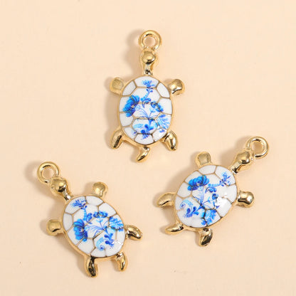 10Pcs New Trendy Multicolor Enamel Turtle Charms For Making Handmade DIY Cute Ocean Animal Pendants Necklace Jewelry Accessories