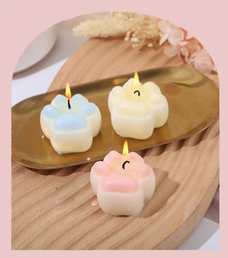 1PC Cute Cat Claw Scented Candle Creative DIY Aromatherapy Birthday Candles Livingroom Bedroom Ornaments Home Decoration