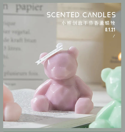 1PC Diamond Bear Aromatherapy Candles for Home Decoration Lovely Scented Candles Photography Props Festival Home Decor Ornaments