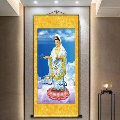 Retro fabric paintings, wealth attraction, treasure hanging paintings, home and office feng shui decorations, auspicious gifts