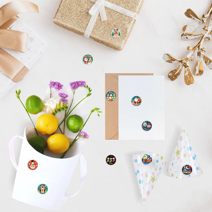 500Pcs/Roll Happy New Year Christmas Stickers 2.5cm/1.0in DlY Merry Christmas Decoration Label Perfect For Adorning Gift 2025