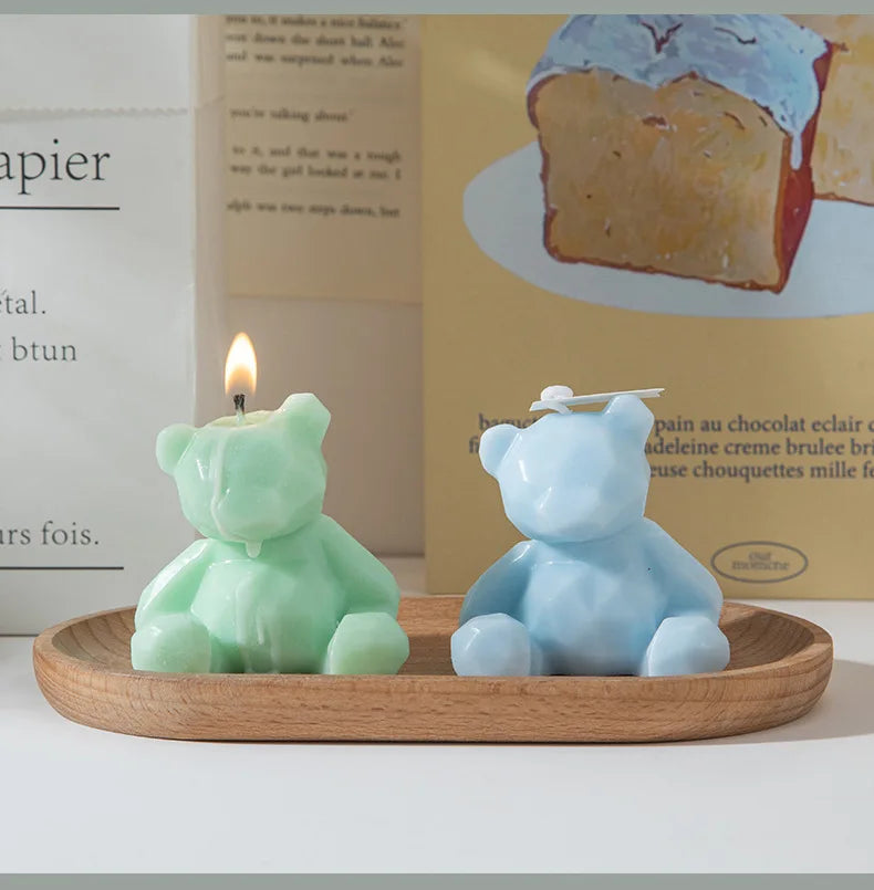 1PC Diamond Bear Aromatherapy Candles for Home Decoration Lovely Scented Candles Photography Props Festival Home Decor Ornaments