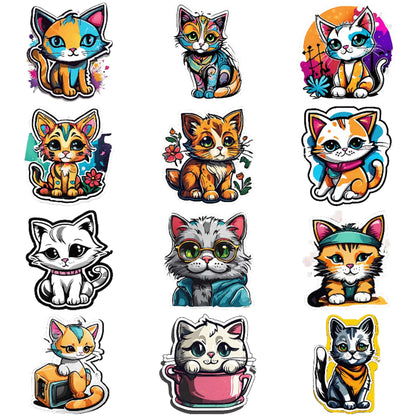 50 pieces of cute cat stickers Decorate Your Walls, Furniture, and More with these 50 pcs Colorful Sticker