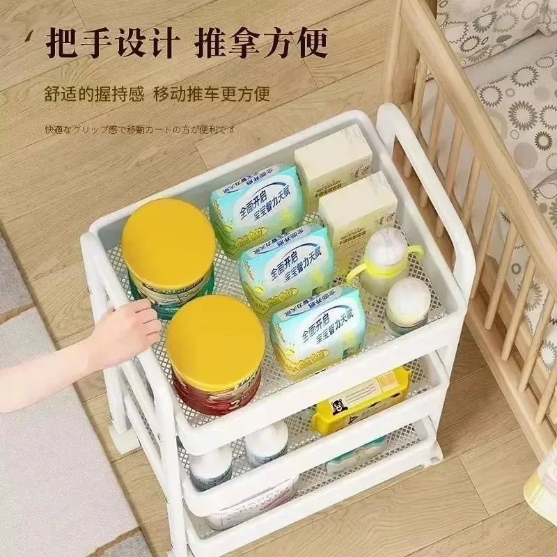 Multi-purpose Kitchen Storage Rack Outdoor Camping Food Rack Bedroom Multi-level Baby Snacks Mobile Bathroom Toilet Storage Rack