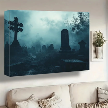 1.5 inch solid wood frame, canvas mural Halloween themed painting, bedroom living room painting, canvas printing, holiday gifts