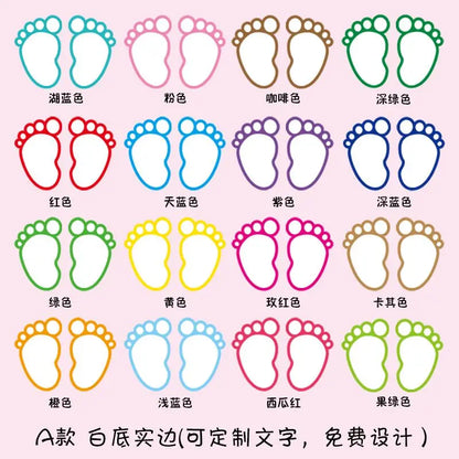 10PCS Shopping Mall School Floor Stairs Step Stickers Footprint Posters Decoration Be Careful Slippery Waterproof Wear-resistant