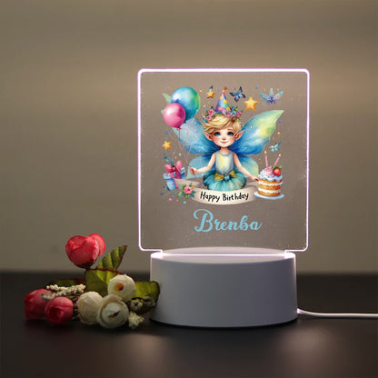 1 pc pretty fairy UV Print Personalized Name Acrylic Night Lights Color Changing Lamp Kids Room Decor Christmas Gift