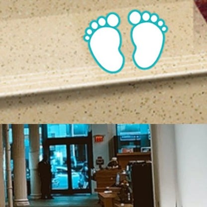 10PCS Shopping Mall School Floor Stairs Step Stickers Footprint Posters Decoration Be Careful Slippery Waterproof Wear-resistant