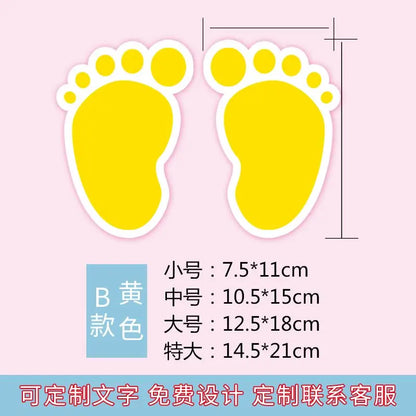 10PCS Shopping Mall School Floor Stairs Step Stickers Footprint Posters Decoration Be Careful Slippery Waterproof Wear-resistant