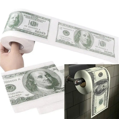 1~5PCS Funny One Hundred Dollar Bill Toilet Roll Paper Money Roll $100 Novel Gift Household Merchandises Household Cleaning