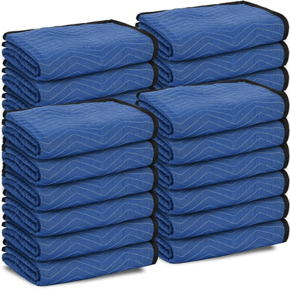 12 Moving Packing Blankets 80 x 72 Inches (35 lb/dz) Heavy Duty Moving Pads for Protecting Furniture ProfessionalShipping