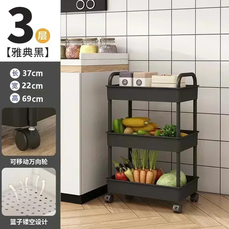 Multi-purpose Kitchen Storage Rack Outdoor Camping Food Rack Bedroom Multi-level Baby Snacks Mobile Bathroom Toilet Storage Rack