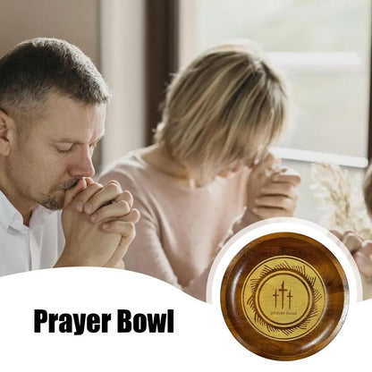 Wooden Prayer Bowl Wood Prayer Dough Bowl Round Offering Bowl Prayer Decor For Home Decoration Housewarming Christmas Religious