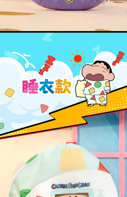 Miniso Authentic Crayon Shin Chan Cute Face Flip Plush Blind Box Ornament Cute Anime Doll Decor Pendant Toys Birthday Gift