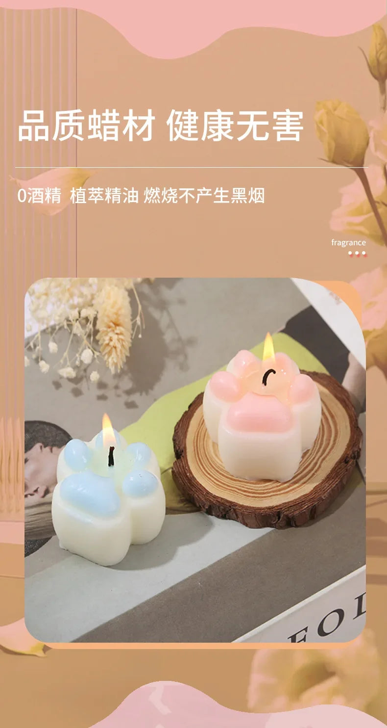 1PC Cute Cat Claw Scented Candle Creative DIY Aromatherapy Birthday Candles Livingroom Bedroom Ornaments Home Decoration