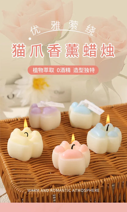 1PC Cute Cat Claw Scented Candle Creative DIY Aromatherapy Birthday Candles Livingroom Bedroom Ornaments Home Decoration