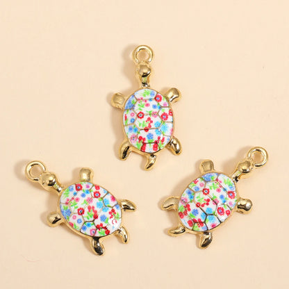 10Pcs New Trendy Multicolor Enamel Turtle Charms For Making Handmade DIY Cute Ocean Animal Pendants Necklace Jewelry Accessories