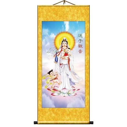 Retro fabric paintings, wealth attraction, treasure hanging paintings, home and office feng shui decorations, auspicious gifts