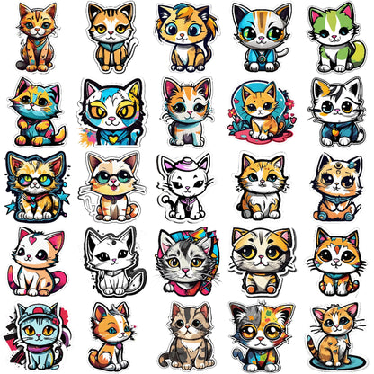 50 pieces of cute cat stickers Decorate Your Walls, Furniture, and More with these 50 pcs Colorful Sticker