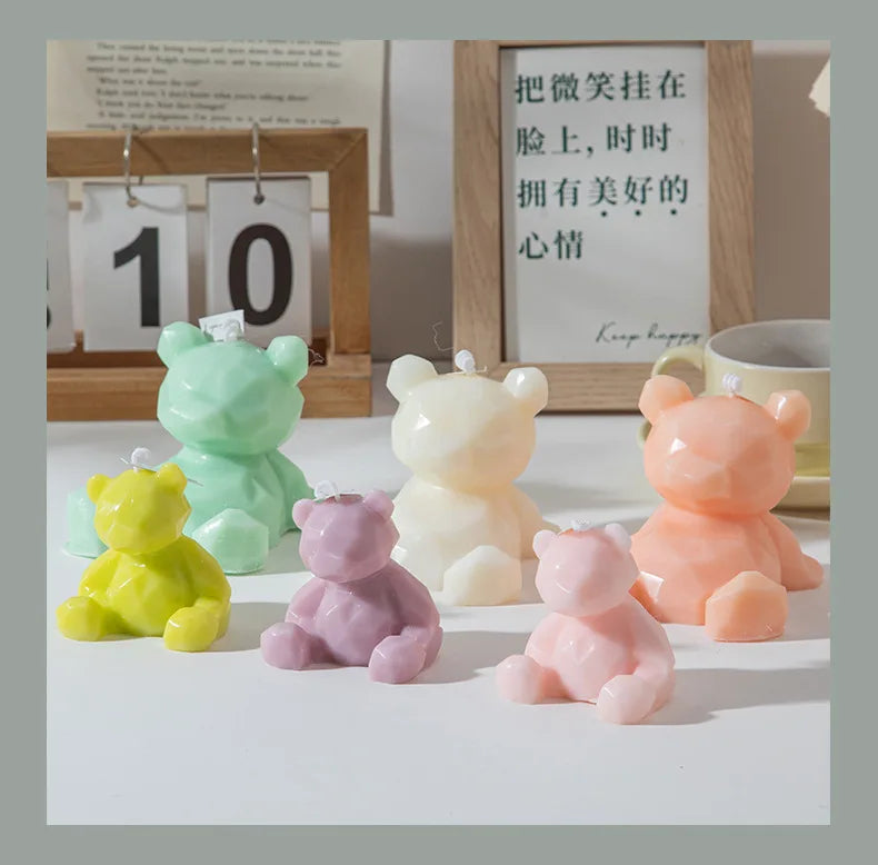 1PC Diamond Bear Aromatherapy Candles for Home Decoration Lovely Scented Candles Photography Props Festival Home Decor Ornaments