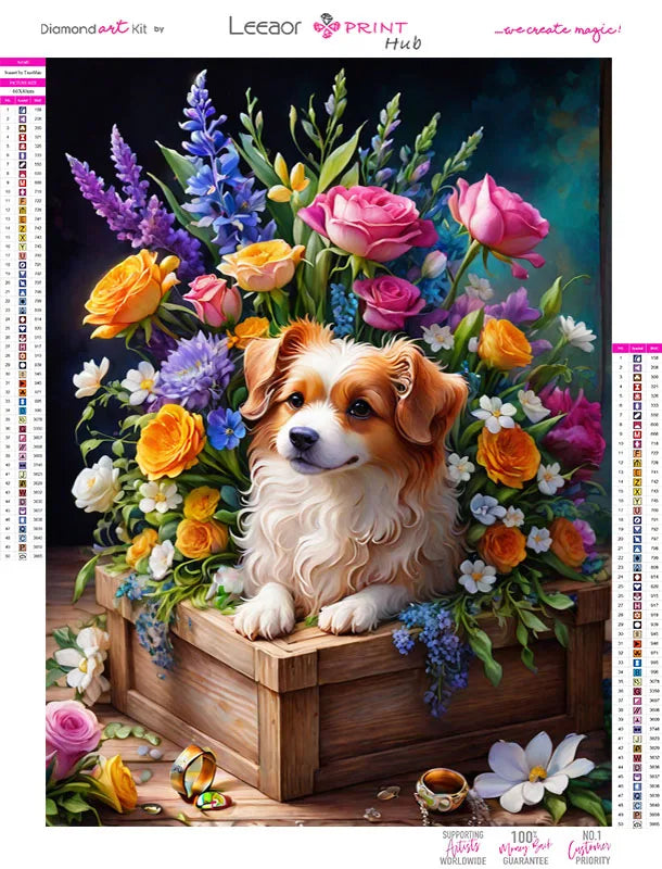 Wooden Box Bouquet Full Diamond Painting Flowers Landscape Mosaic Embroidery Cross Stitch Kit Colorful Handmade Home Decor Gifts