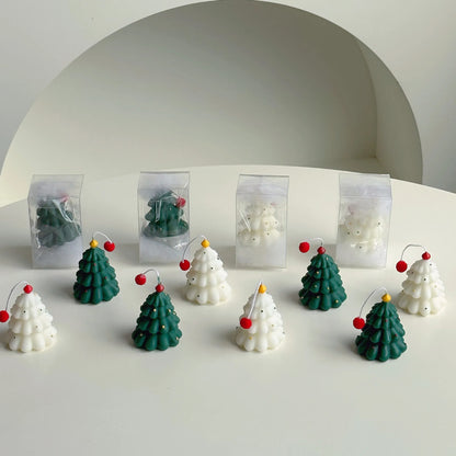 Instagram Christmas Candle Mini Hand-painted Christmas Tree Candle Bear Candle Christmas Gift Holiday Decoration