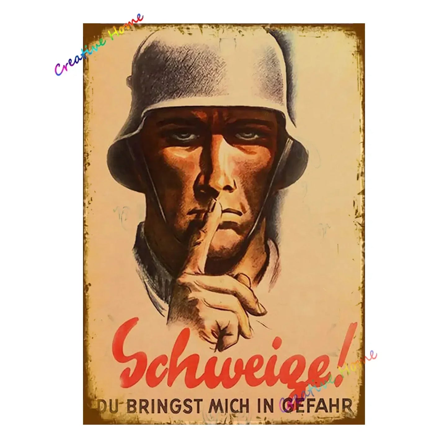 Wwii ..Keep Quiet..Vintage German Poster Metal Signs Wall Cave Tin Sign Posters Home Bar Garage Cafe Metal Sign Gift