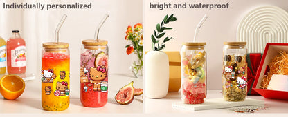 Miniso Hello Kitty Easy peel waterproof DIY Decals 3D transfers uvdtf crystal stickers 16oz uv dtf tumbler cup wraps sticker