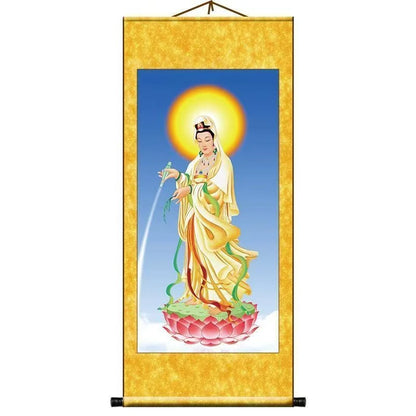 Retro fabric paintings, wealth attraction, treasure hanging paintings, home and office feng shui decorations, auspicious gifts