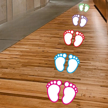 10PCS Shopping Mall School Floor Stairs Step Stickers Footprint Posters Decoration Be Careful Slippery Waterproof Wear-resistant