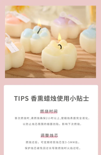 1PC Cute Cat Claw Scented Candle Creative DIY Aromatherapy Birthday Candles Livingroom Bedroom Ornaments Home Decoration