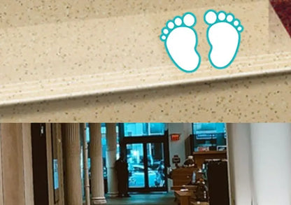 10PCS Shopping Mall School Floor Stairs Step Stickers Footprint Posters Decoration Be Careful Slippery Waterproof Wear-resistant