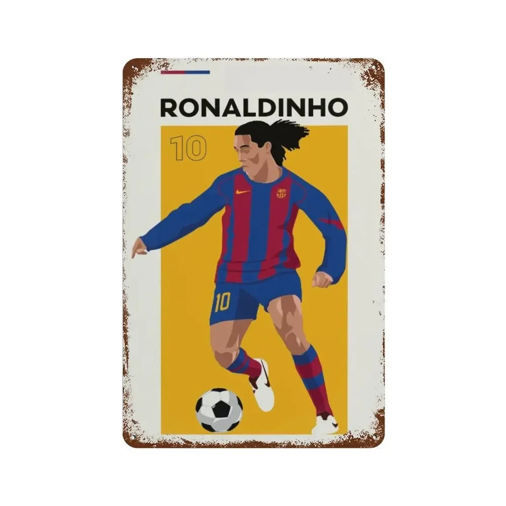 World Football Celebrity Poster Me-ssi Metal Tin Sign Wall Art  Plaque for Teenagers Club Room Home Decor Gift Bar Sport Lovers