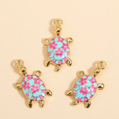 10Pcs New Trendy Multicolor Enamel Turtle Charms For Making Handmade DIY Cute Ocean Animal Pendants Necklace Jewelry Accessories