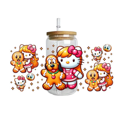 Miniso Hello Kitty Easy peel waterproof DIY Decals 3D transfers uvdtf crystal stickers 16oz uv dtf tumbler cup wraps sticker