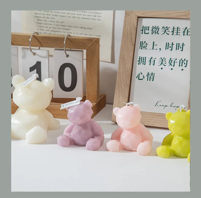 1PC Diamond Bear Aromatherapy Candles for Home Decoration Lovely Scented Candles Photography Props Festival Home Decor Ornaments