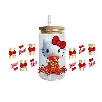 Miniso Hello Kitty Easy peel waterproof DIY Decals 3D transfers uvdtf crystal stickers 16oz uv dtf tumbler cup wraps sticker