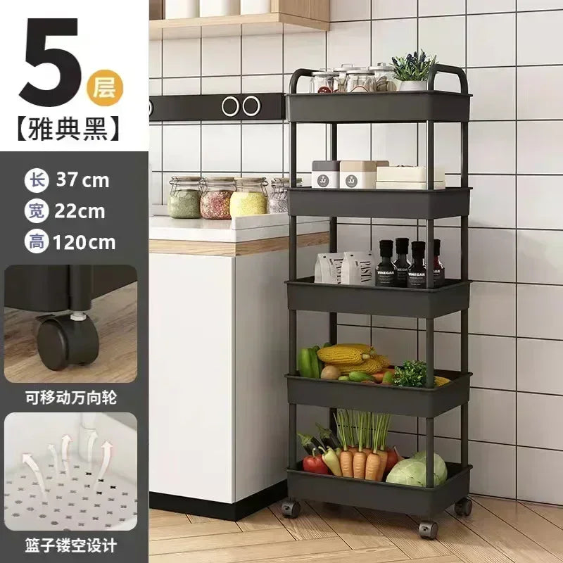 Multi-purpose Kitchen Storage Rack Outdoor Camping Food Rack Bedroom Multi-level Baby Snacks Mobile Bathroom Toilet Storage Rack