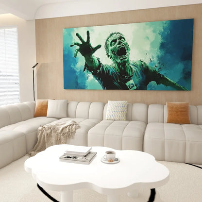Zombie Crisis Art Canvas - The ideal gift for horror lovers, vintage pine frame, 1.5 "thick perfect for bedroom, living room