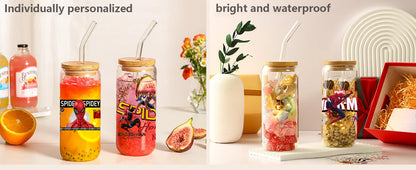 Miniso Spider-Man Easy peel waterproof DIY Decals 3D transfers uvdtf crystal stickers 16oz uv dtf tumbler cup wraps sticker