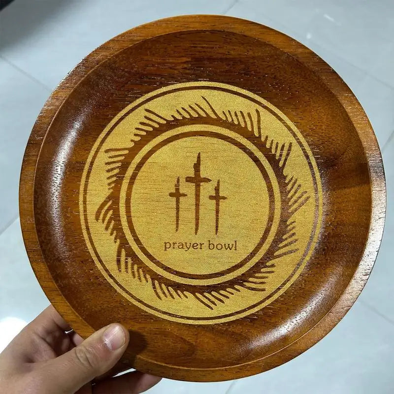 Wooden Prayer Bowl Wood Prayer Dough Bowl Round Offering Bowl Prayer Decor For Home Decoration Housewarming Christmas Religious