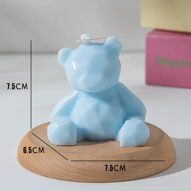 1PC Diamond Bear Aromatherapy Candles for Home Decoration Lovely Scented Candles Photography Props Festival Home Decor Ornaments